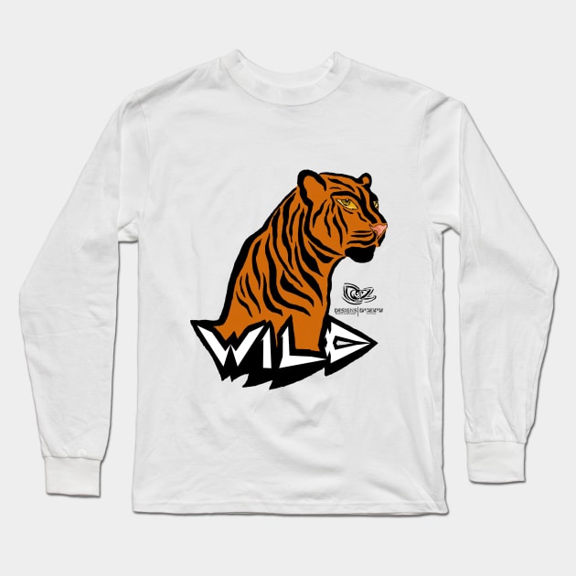 WILD Tiger Long Sleeve T-Shirt by ozj